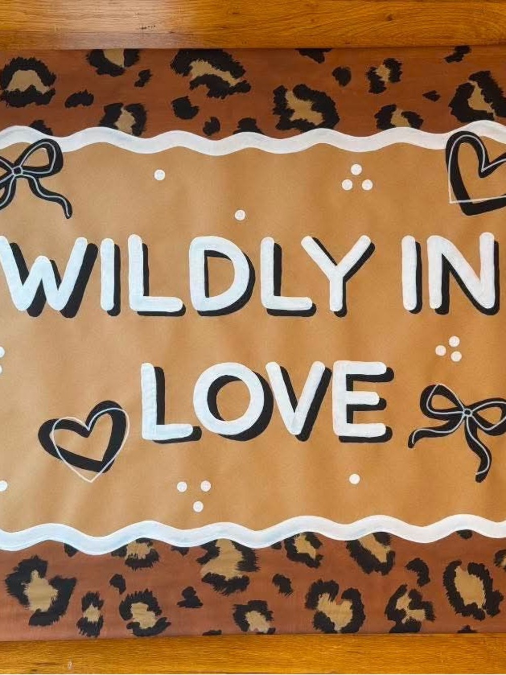Wildly in Love Party Banner - Brown Leopard Design